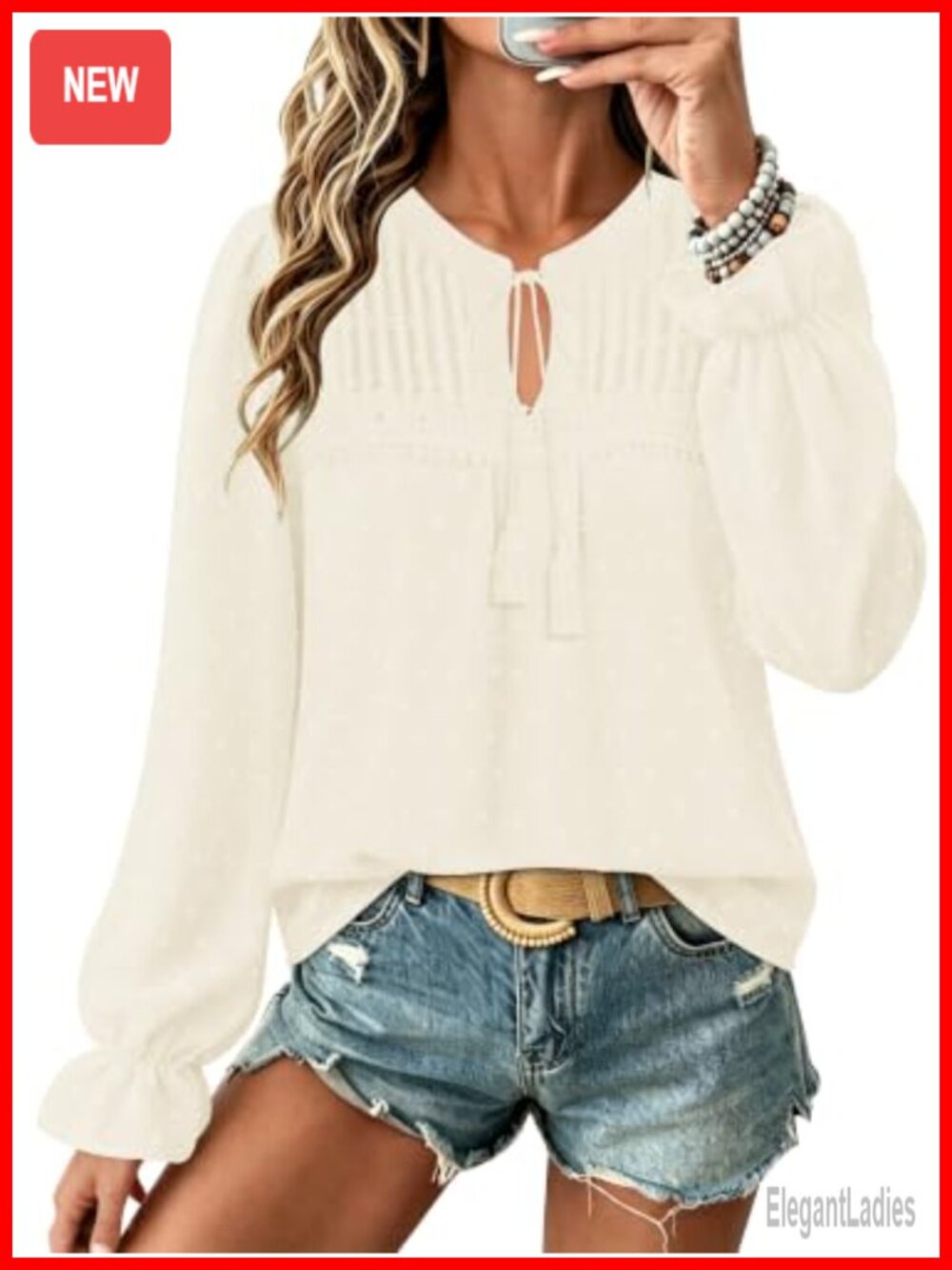 Womens Swiss Dot Lace Boho Tunic Top Long Sleeve Peasant Blouse